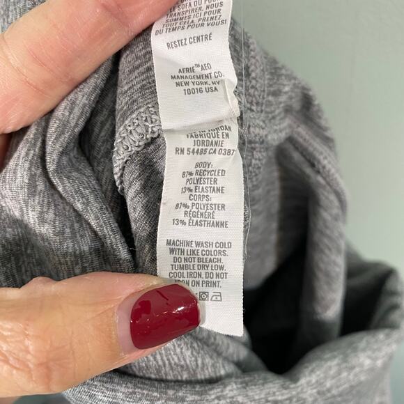 Offline by Aerie Women Grey High Rise Flared Foldover The Hugger Pants Size M - Picture 9 of 9